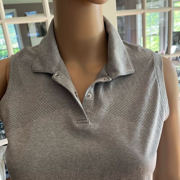 Slazenger Gray Moisture Wick Cooling Sleeveless Golf Shirt Polo sz S - Picture 3 of 7